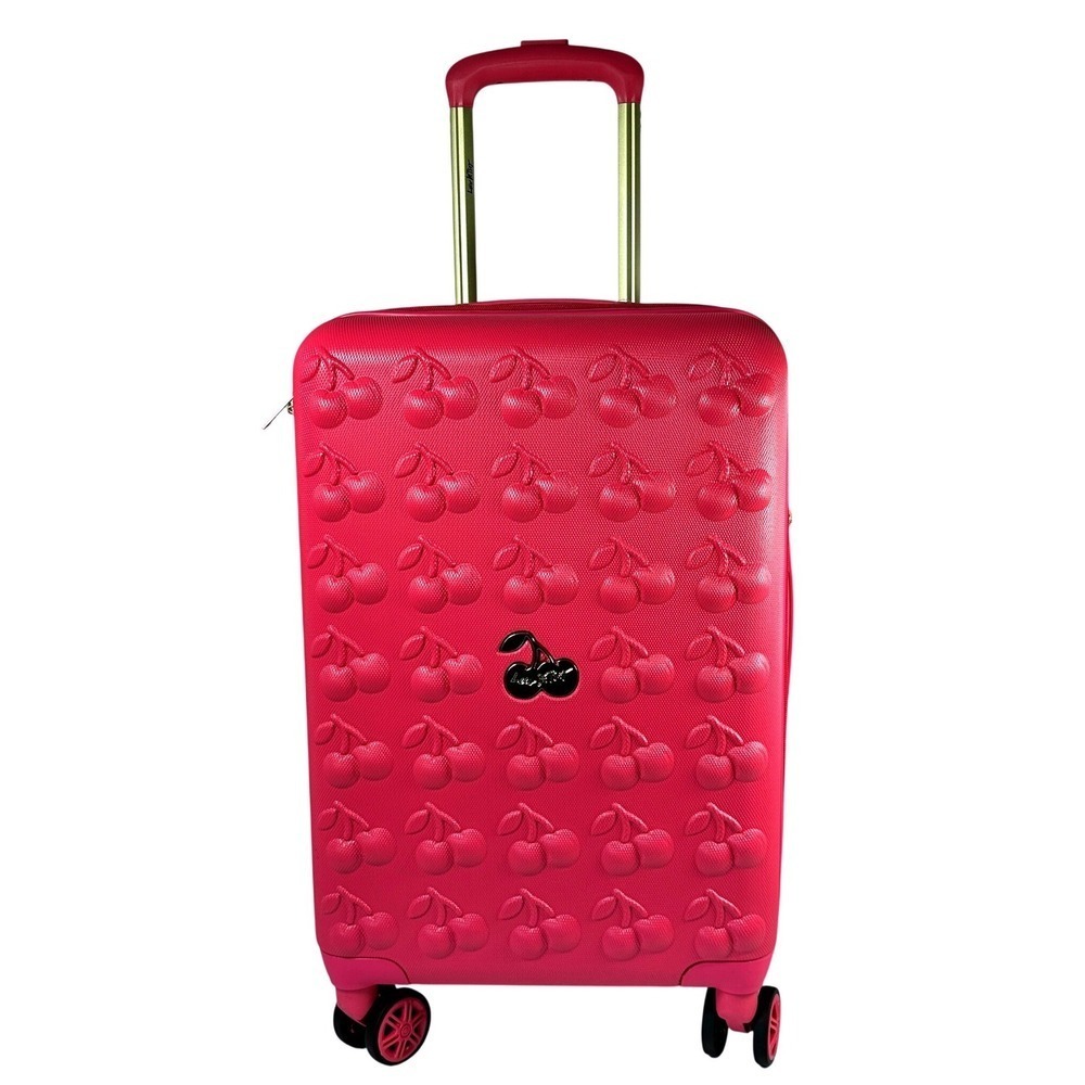 Betsey Johnson Luggage Cherry On Top Magenta 23 In Carry On Suitcase New